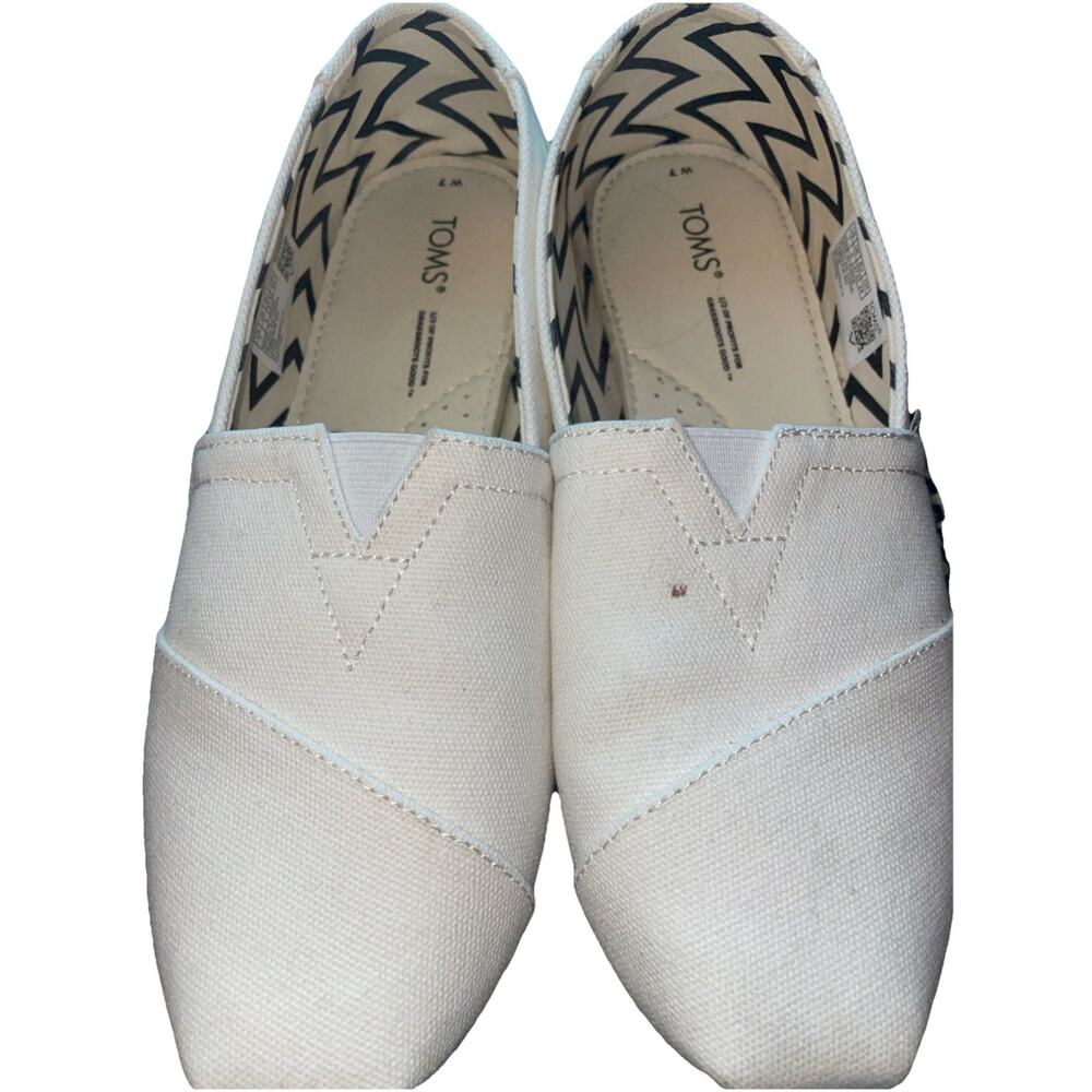 TOMS Alpargata Plus Espadrille Flats Shoes Women's White Size US7 EU37.5